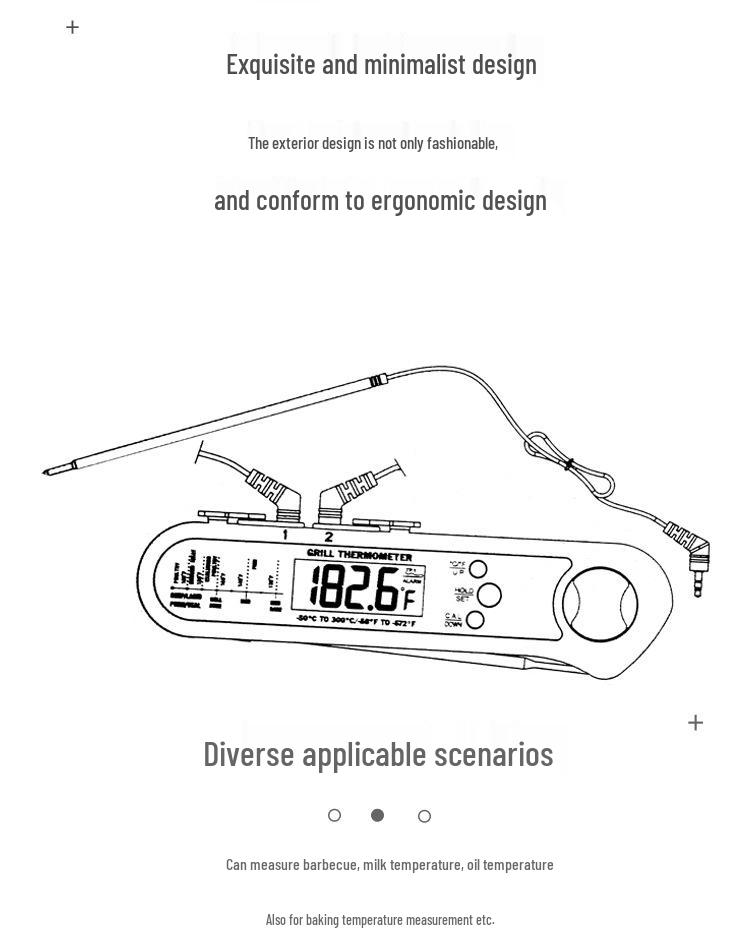 Складной термометр с двумя щупами для барбекю и духовки
