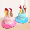 Plush Dog Party Hat Cute Birthday Cake Hat Pet Cosplaying Candles Dog Hat New Year Gift Toy
