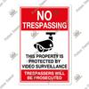 Putuo Decor No Trespassing Tin Signs Warning Plaque Metal Video Surveillance Wall Art Poster Plate Yard Iron Painting Stickers