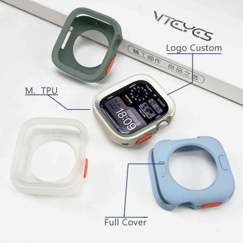 Мягкий силиконовый бампер для Apple Watch Ultra 11 10 9 8 7 6 SE 5, противоударный матовый чехол, защищающий от падений, для iwatch 49 мм 41 мм 42 мм 46 мм 40 мм 44 мм 45 мм