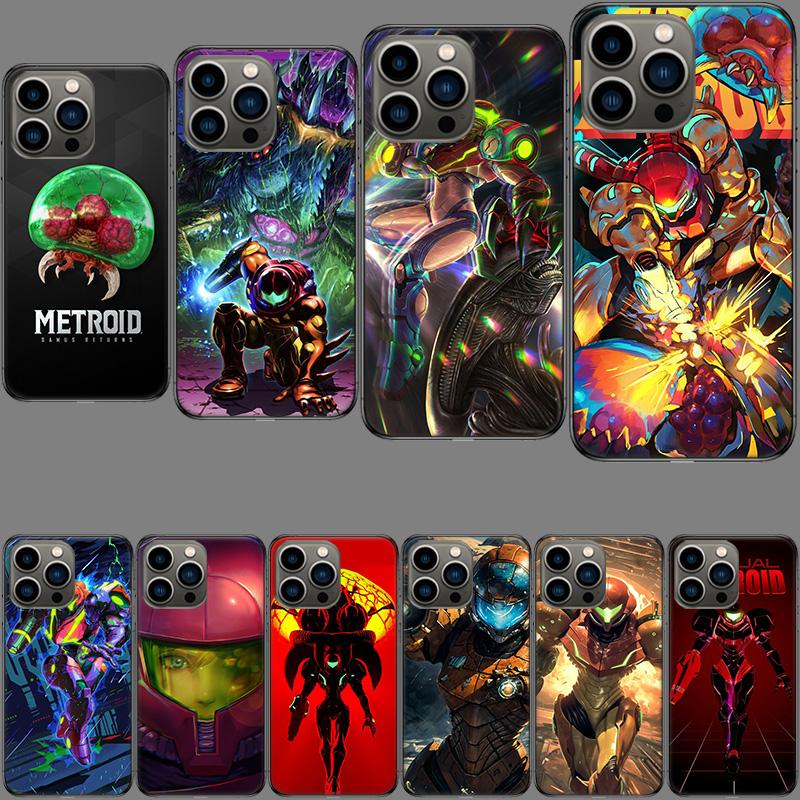 Игровой чехол M-METROID для iPhone 16E 15 Pro 14 Plus 17E 16 17 Pro Max Air 11 12 13 Mini Ударопрочный Capa Милый чехол TPU Cl