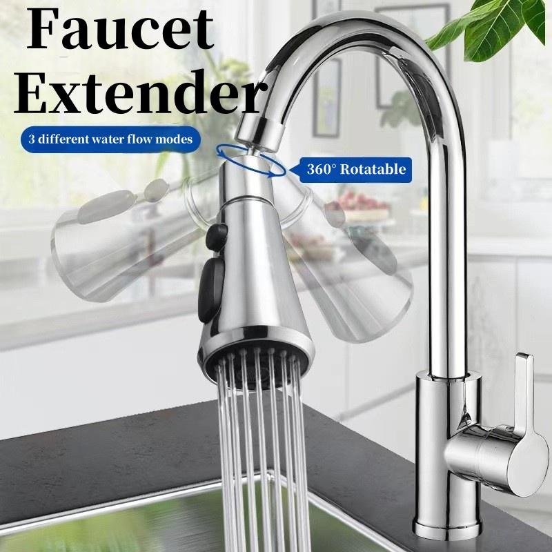 Faucet Extender 360 Rotation Sprayer Anti-Splash Tap Booster Shower Water Saving 3 Mode Faucet Aerator Replacement Head