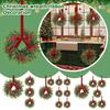 Christmas Wreath For Cabinets Kitchen, 11 Inch Hanging Small Christmas Wreaths With Red Bows Cedar Bra