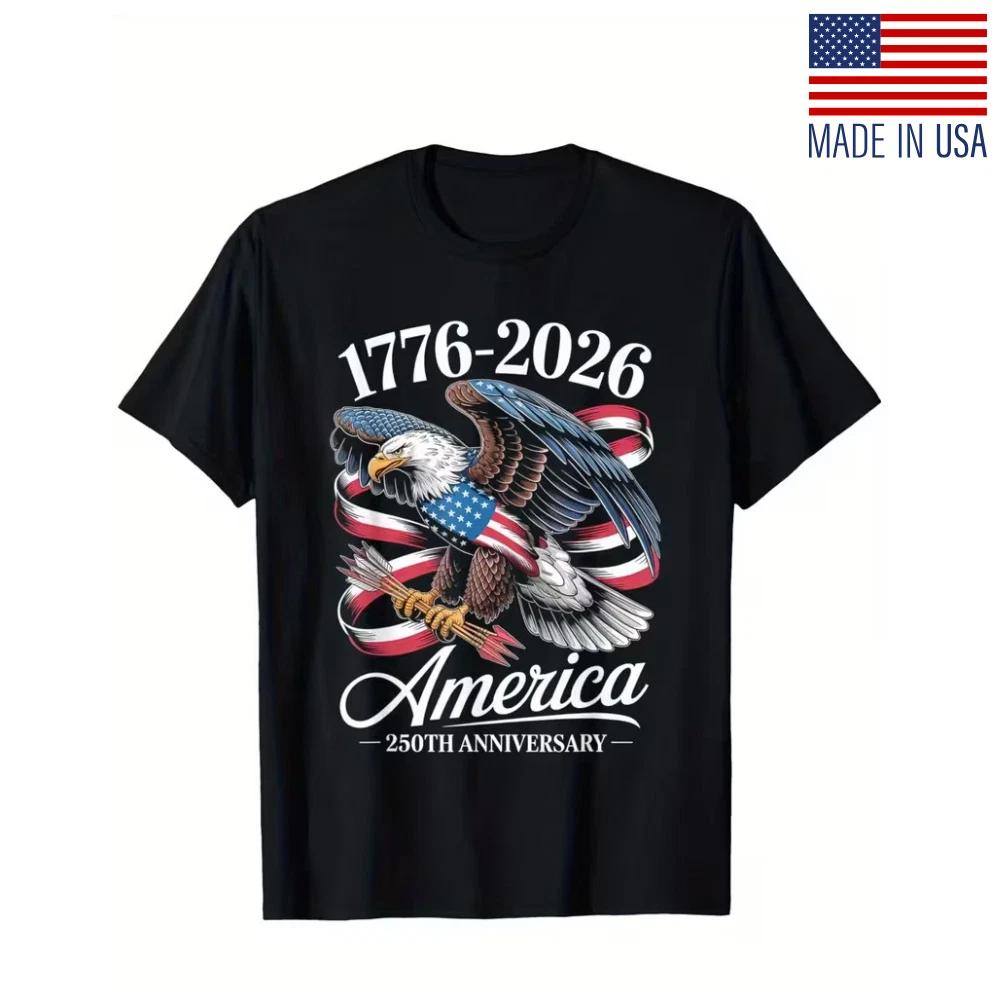 American Independence 250th Anniversary 1776-2026 Eagle & Flag Patriotic T-Shirt