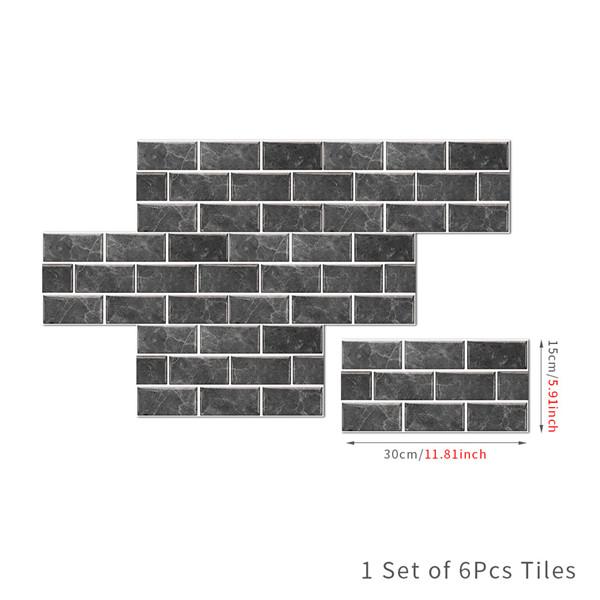 6 шт., маслостойкая наклейка для кирпичной плитки, наклейка на стену для кухни, самоклеющаяся водонепроницаемая наклейка для ванной, обои 15x30 см