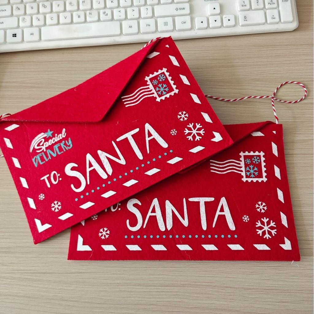 Рождественский фетровый пакет-конверт для конфет, подвесной декор для елки, упаковка для подарков на рождественскую вечеринку