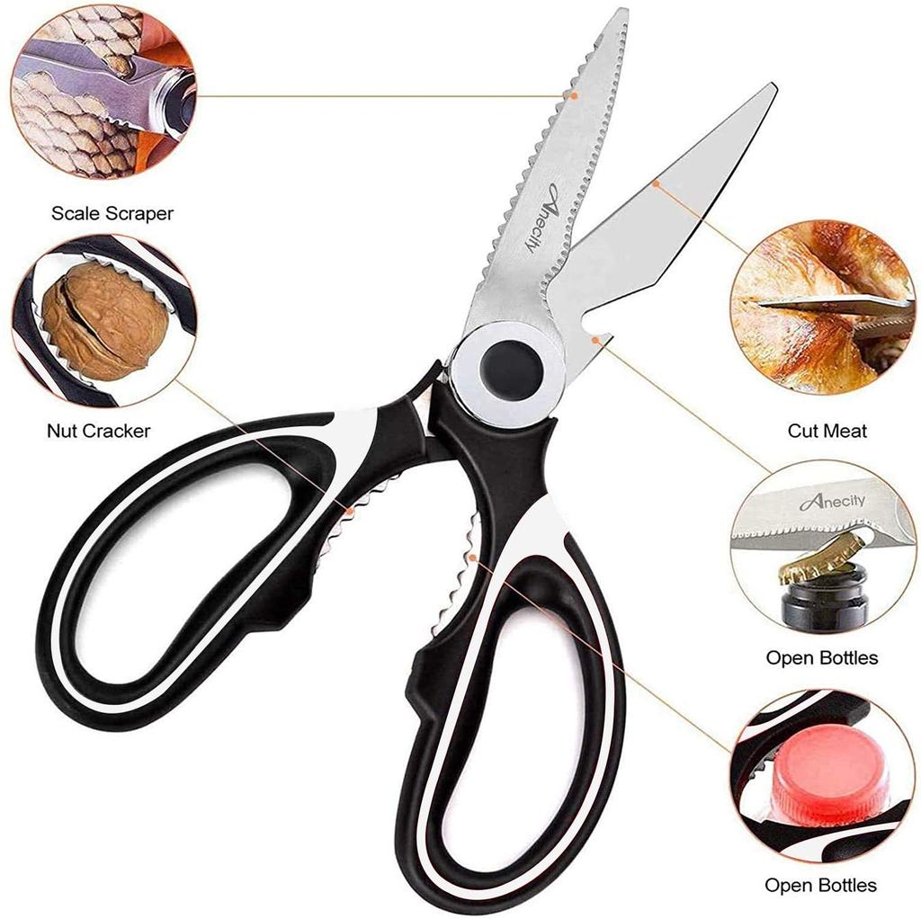 Сверхмощные кухонные ножницы, острые кухонные ножницы, универсальные ножницы из нержавеющей стали, кухонные ножницы для курицы, птицы, рыбы, мяса