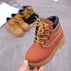 Модные ботинки martin для мальчиков и девочек, осенне-зимние теплые ботинки, детские зимние сапоги, хлопковые детские ботинки