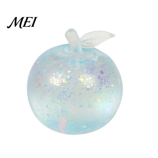 Decompression Toys for Study Maltose Glitter Apple Squeeze Stress Ball, Soft TPR Slow Rising Fidget Sensory Anxiety Toy Relief, Cute Fruit Adults Kids
