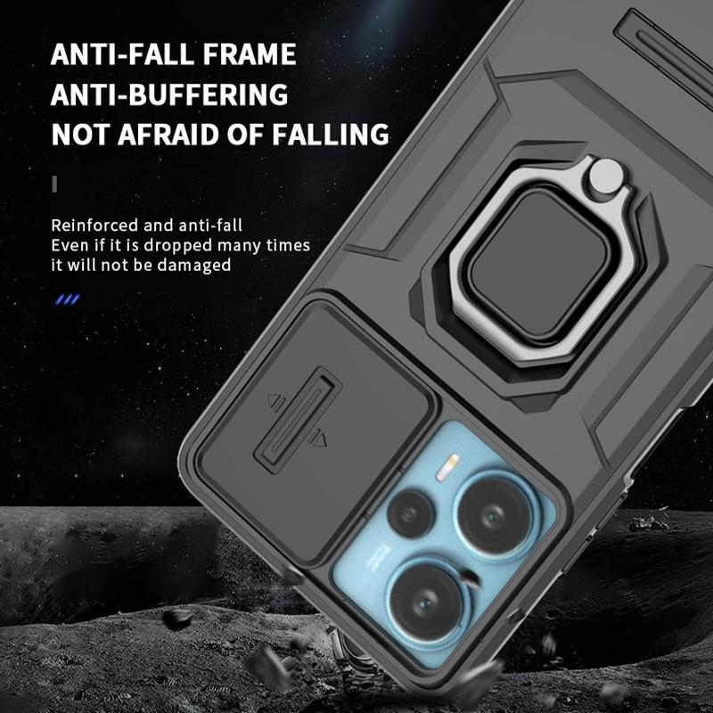 Чехол Armor для Redmi Note 13 Pro 5G Note 12 12S Xiaomi 13T Poco X6 X5 защитный чехол кольцо магнитный держатель бизнес полная защита чехол