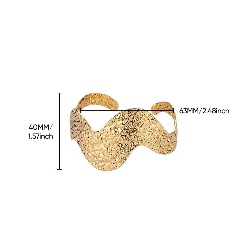 Новый простой широкий браслет из нержавеющей стали, уличный хип-хоп, преувеличенный браслет с золотым покрытием