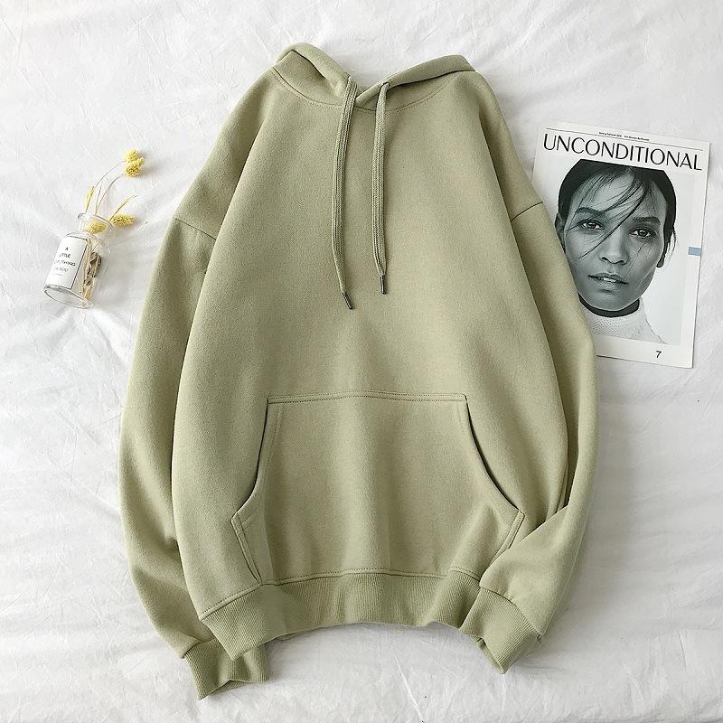 Men's Spring and Autumn Hooded Casual Baseball Clothing Solid Color Pocket Pullover Sweatshirt