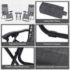 Folding Zero Gravity Chairs, 3 Pieces Adjustable Sun Lounger and Table Set with Cup Holder and Headrest