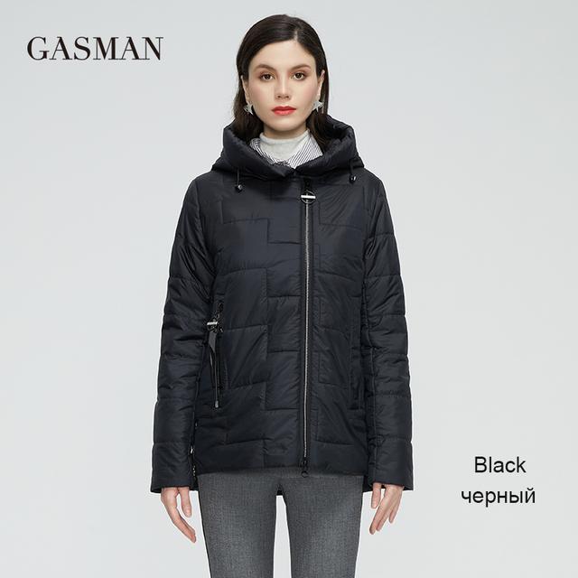 Gasman 2022 New Women's Spring Jacket Short Fashion Stand-up Collar Hooded Fashion Casual Coat Women Parka Warm Outwear 81855