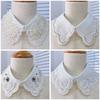 Imitation Pearl Fake Collar Versatile Lace Up Shawl Insignia Women's Lace Collar White Studded Mesh Shirt Collar Accessory Women