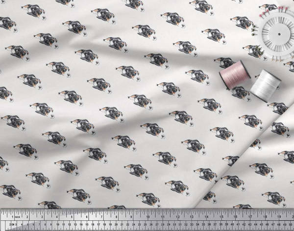 Soimoi Японский креп-сатин ткань с принтом собаки бассет-хаунд на метр 42 дюйма