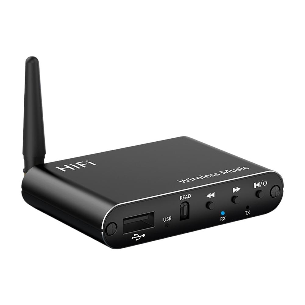 Аудиоадаптер Bluetooth 5.4 с поддержкой 3,5 мм Aux HiFi Музыкальный беспроводной адаптер BT/ воспроизведение с U-диска С пультом дистанционного управления для телевизора Домашнего стерео