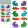 Self-adhesive gel stickers FOR window hares and carrots 9 PCS