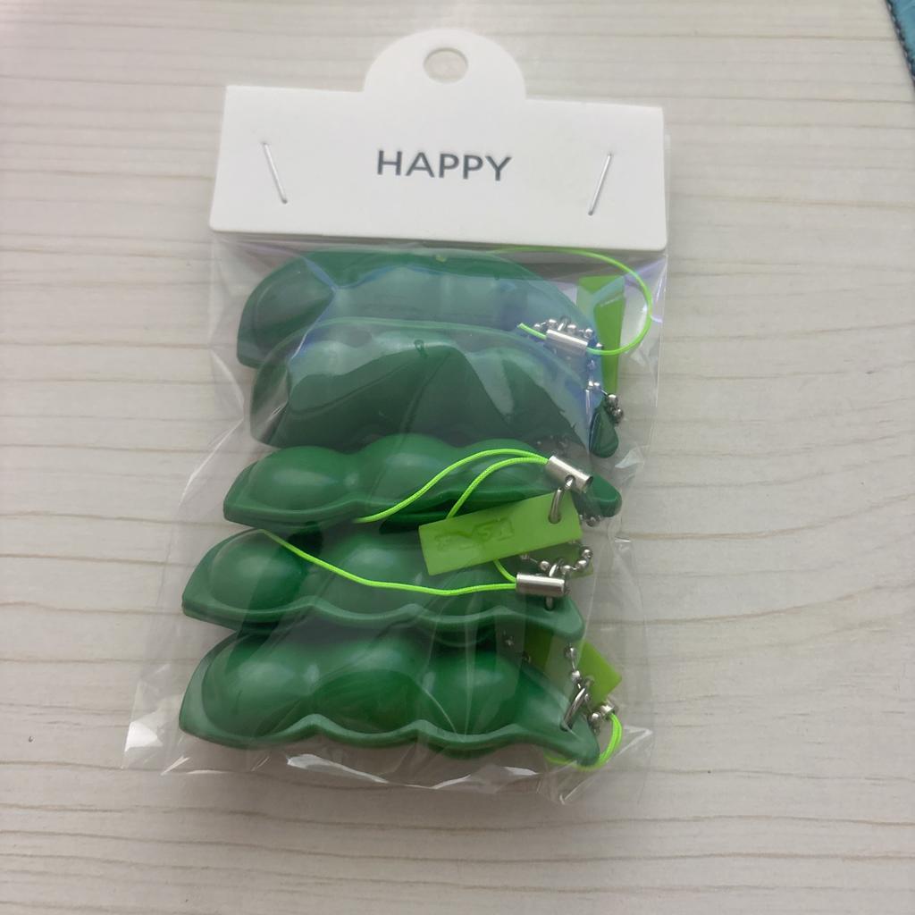 Fidget Toys Edamame Squishy Keychain Stress Relief Squeeze Peas Beans Cute Adult Toy Decompression Pack