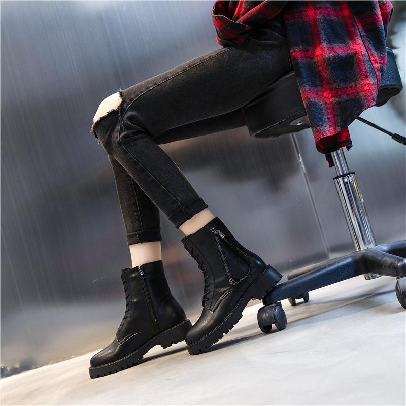 Кожаные ботинки Мартин женские осень и зима 2025 новые британский стиль полусапожки детские на толстой подошве на толстом каблуке повседневные женские ботинки тренд