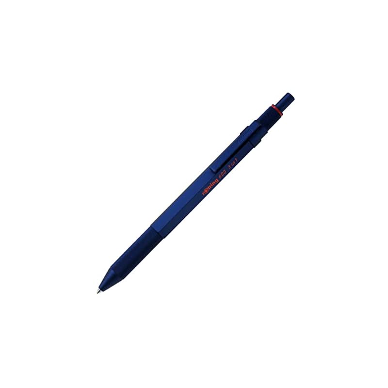 Многофункциональная ручка Rotring 600 Железно-синяя, 3-в-1, шариковая, 2 цвета (Красный и черный) & Механический карандаш, В подарочной упаковке, Официально импортированный, Продукт