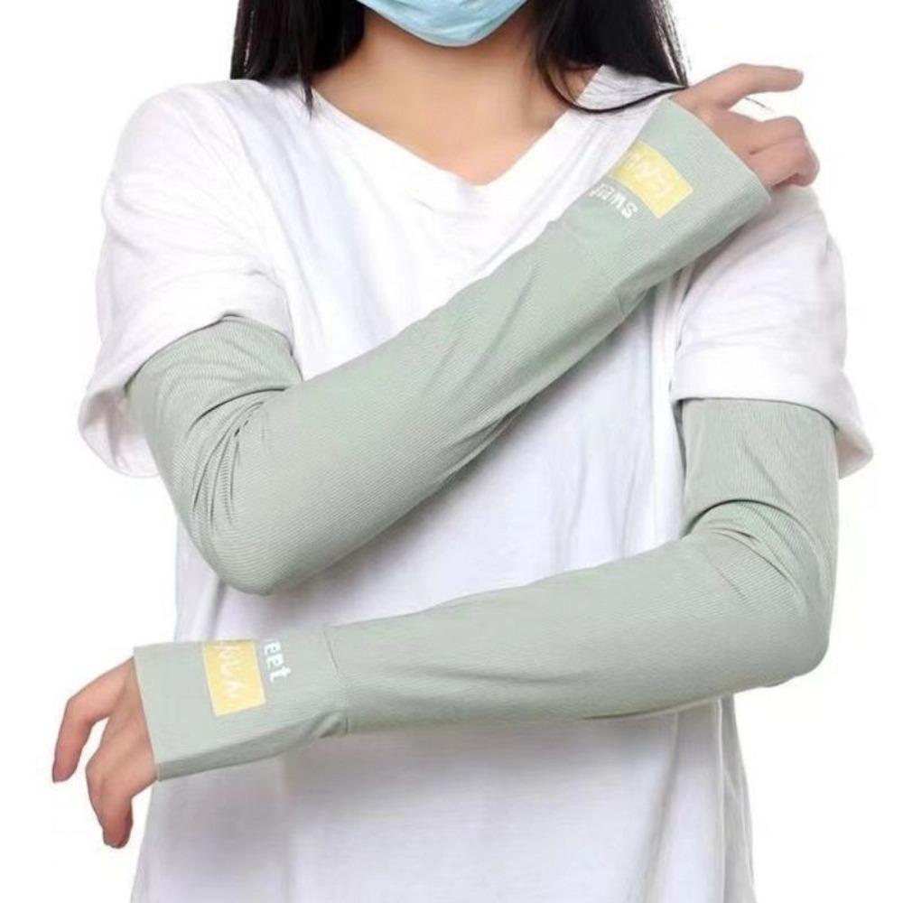 Ice Silk Arm Sleeves Thin Long Gloves New Half Finger Sleeves  Female Male