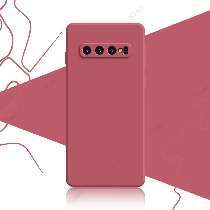 Роскошные квадратные жидкие силиконовые чехлы для Samsung Galaxy S10 Plus S10E SamsungS10Plus мягкий чехол для телефона водонепроницаемый корпус