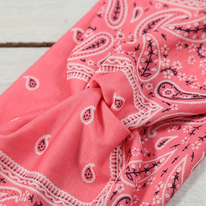 European and American Printed Sports Headband Elastic Knot Cross Headband Yoga Headscarf Paisley Headwear Hairband Hair Accessory