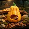 Fish Tank Landscaping Ornament Halloween Pumpkin Aquarium Hideout, Ghost Face Betta Reptile Accessories Hide Cave, Decorative Shrimp Hideaway for