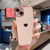 Чехол с рамкой с покрытием Love Heart для iPhone 13 12Mini 11 Pro Max SE2 SE3, милый мягкий силиконовый защитный чехол на 7 8 Plus XS XR, задняя крышка