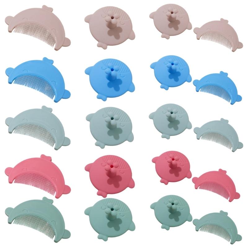 Silicone Massage Shampoo Brush Baby Bath Cradle Caps Brush Comb Scrubber Brush Universal for Newborns Baby Essential