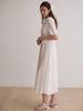 B Muse Mansion Sailor Lace Pleated Dress - Ivory