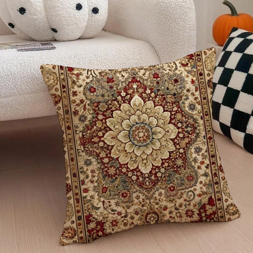Vintage Turkish Kilim Navaho Tribal Textile Art Cushion Cover Throw Pillow Cover Hidden Button Durable Polyester Chair Cushion