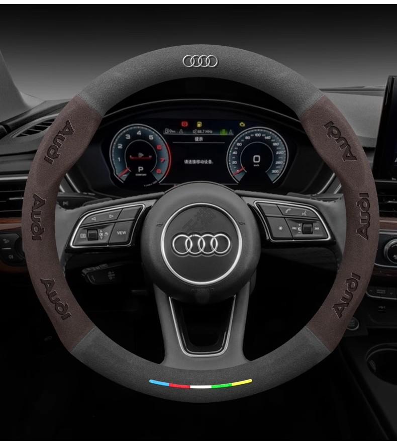 Car Steering Wheel Cover For Audi ABT A1 A2 A3 A4 A5 A6 A7 A8 Q2 Q3 Q4 Q5 Q7 Q8 TT RS3 RS4 RS5 RS6 RS7 S3 S4 S5 S6 S7 S8 S line