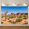 Desert Landscape Rocky Mountains Photography Background Reptile Habitat Immortal Palm Sun Oasis Natural Background Poster