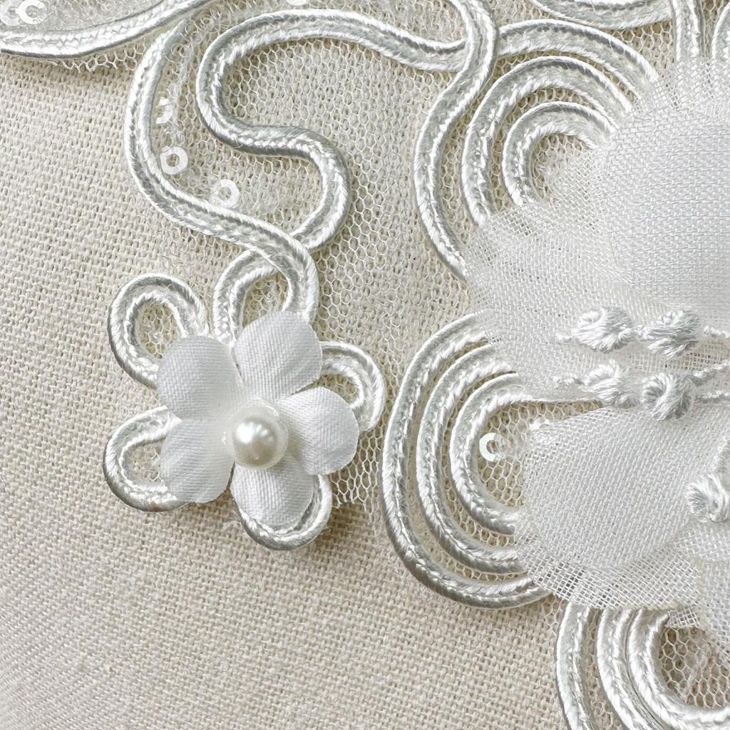 Сетка Вышивка Кружево Трехмерный Цветок Бусины Свадебное Платье Платье Шляпа Обувь DIY Аксессуары