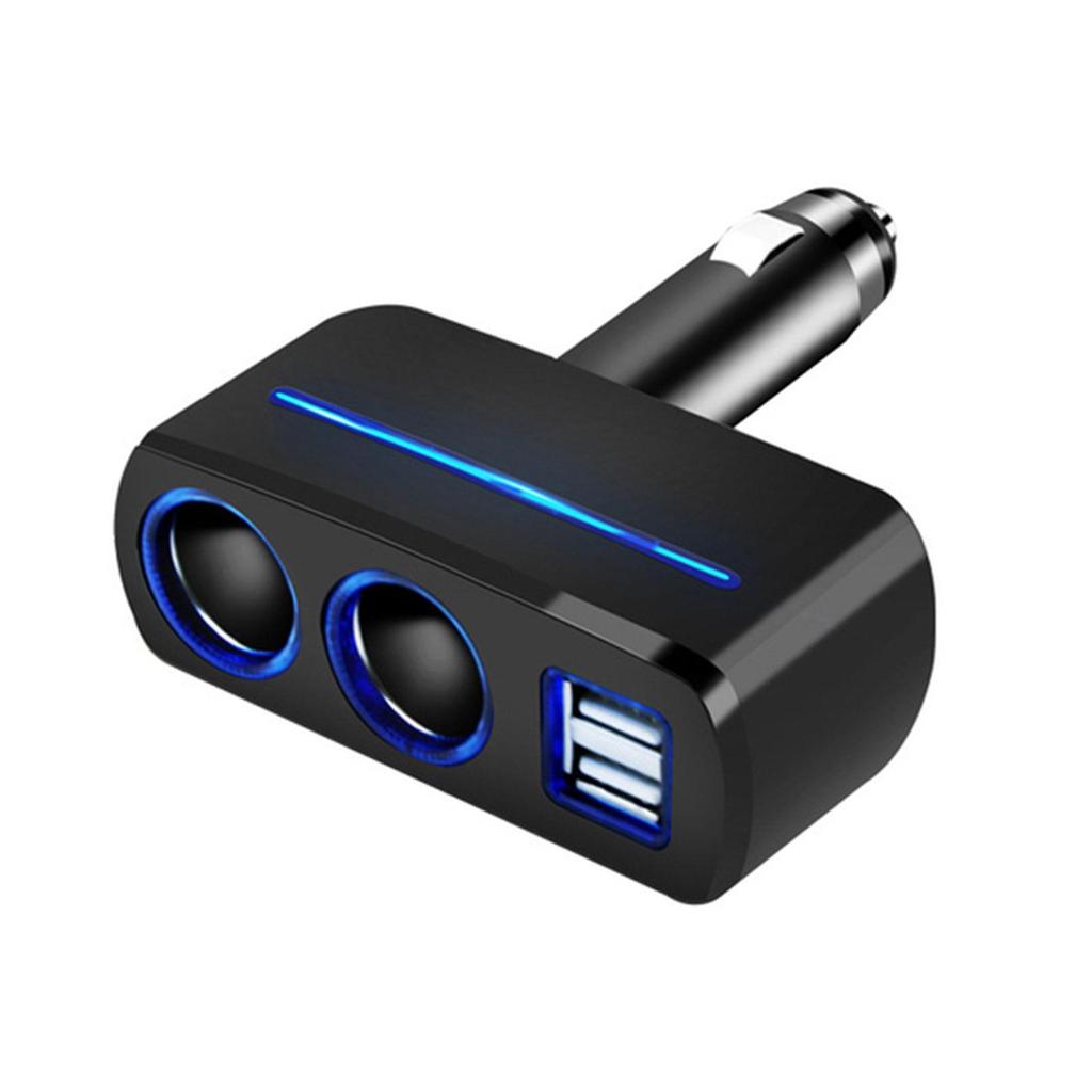 Universal Dual USB Car Charger Adapter - 12V/24V Cigarette Lighter Socket Splitter for Vehicles, Powering Multiple Devices W5U1