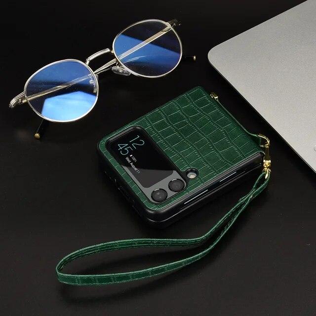 Роскошный кожаный чехол-кошелек с защитой от падения для Samsung Galaxy Z Flip 4 5 5G Flip5 Flip4 Flip3 Flip 3, чехол для телефона с защитой от падения