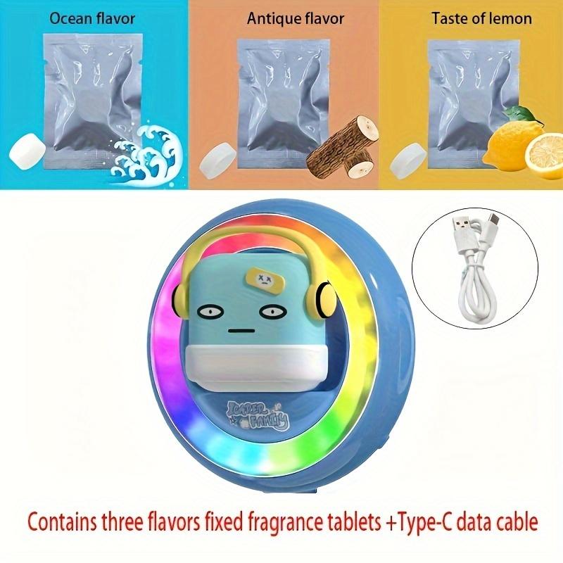 RGB LED Car Air Freshener with Music Sync - 3 Premium Scents (Ocean, Cologne, Lemon) + Type-C Cable