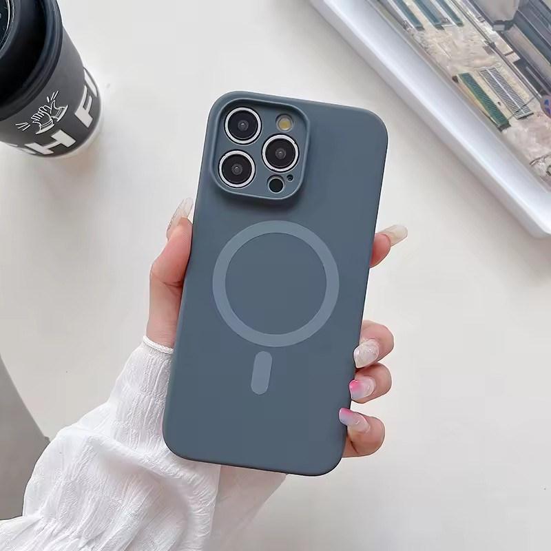 Оригинальный жидкий силиконовый матовый флуоресцентный чехол Magsafe для iPhone 16 15 14 13 12 Pro Max беспроводной зарядный магнитный мягкий чехол