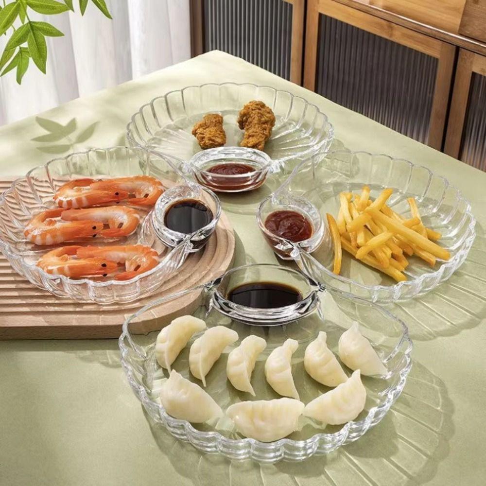 Прочная прозрачная ракушка-блюдо с дисками для уксуса Креативная ракушка-плевательница Фруктовая тарелка