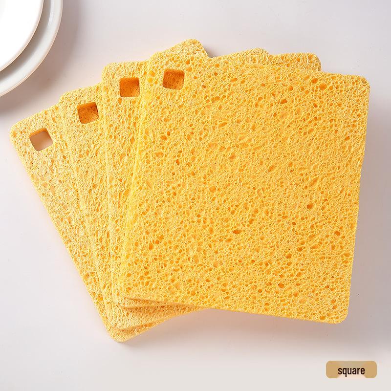 "Wood Pulp Cotton Absorbent Sponge Pad for Dishwashing & Table Cleaning"