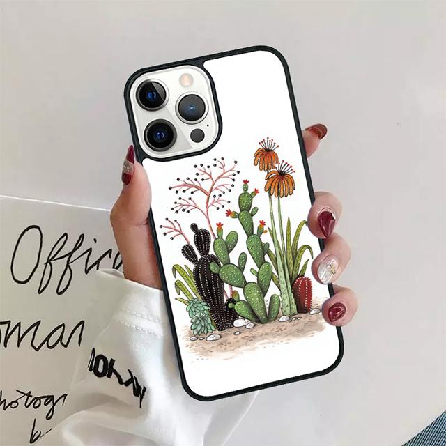 Растения Кактус Банан Ламы Чехол для Телефона Обложка Для iPhone 17 Air 15 16 14 13 12 Pro Max 11 Pro Max Plus Coque Оболочка