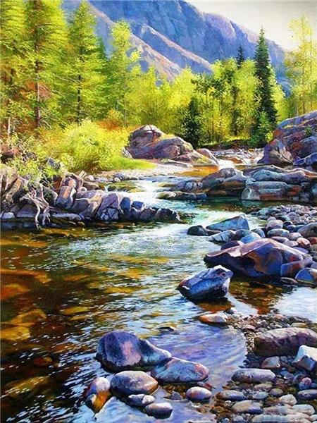 Полный квадратный/круглый алмазная живопись Пейзаж 5D DIY Алмазная вышивка Распродажа Водопад Стразы Мозаика Настенное искусство