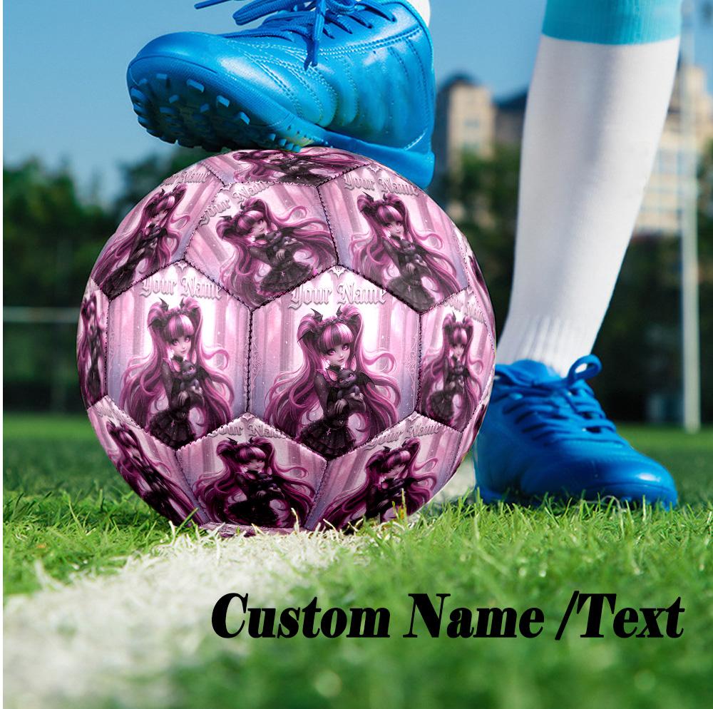 Custom Text Size 5 Soccer Ball, Standard Match Football For OutdoorMonster High