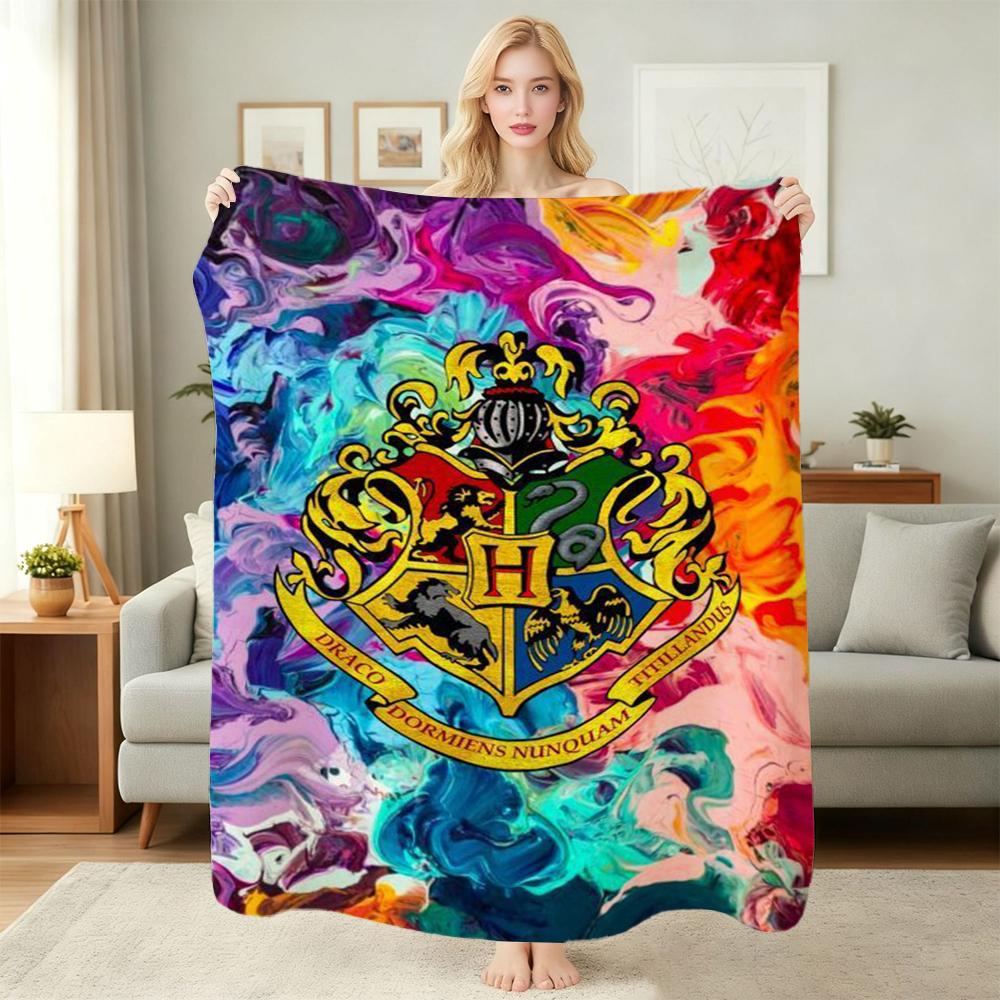 Harry Potter Magical World Printed Flannel Blanket Soft Warm Fleece Blanket For Living Room Office Nap Home Decor Great Holiday Gift