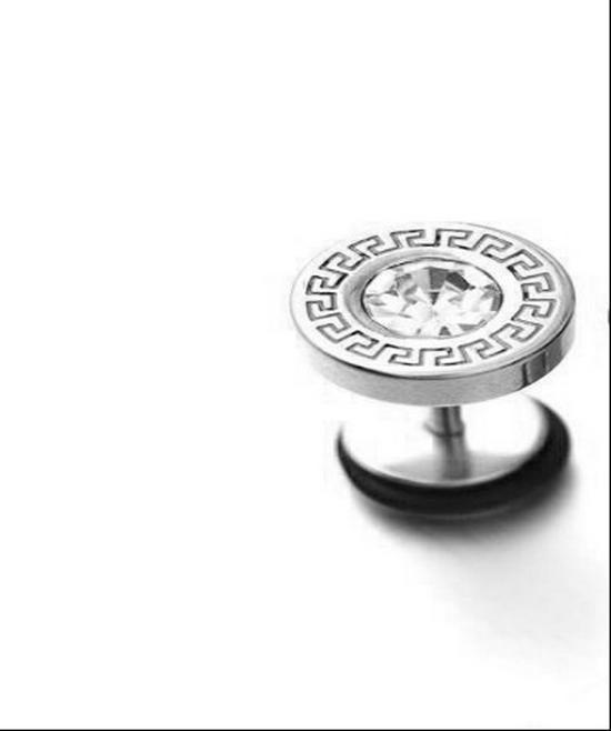 Унисекс Модные Ретро Круглые Серьги из Нержавеющей Стали с Бриллиантами в Виде Великой Китайской Стены