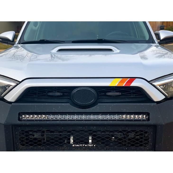 2 Pcs Classic Retro Tri-Color Stripe Decal Sticker for Toyota Tacoma 4Runner Tundra Rav4 Accessories, Grille Fender Hood Side Skirt Bumper Side