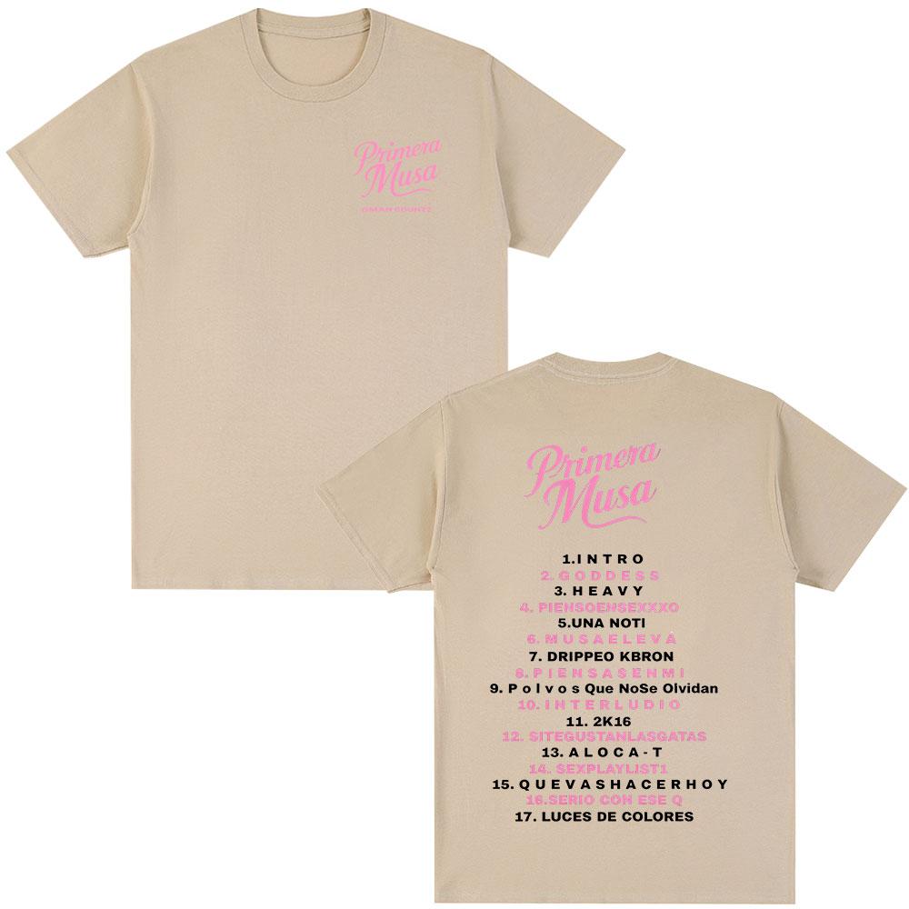 Rap Singer Omar Courtz Primera Musa Album Tour Tshirt 2026 Summer New Mens Womens Hiphop Fashion Casual Cotton Tshirt
