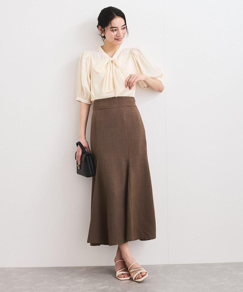 Bis Balloon Sleeve Beige Women's 2-Way Blouse,